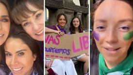 Paola Rojas, Regina Blandón, Andrea Legarreta y otras famosas que acuden a la marcha del 8M
