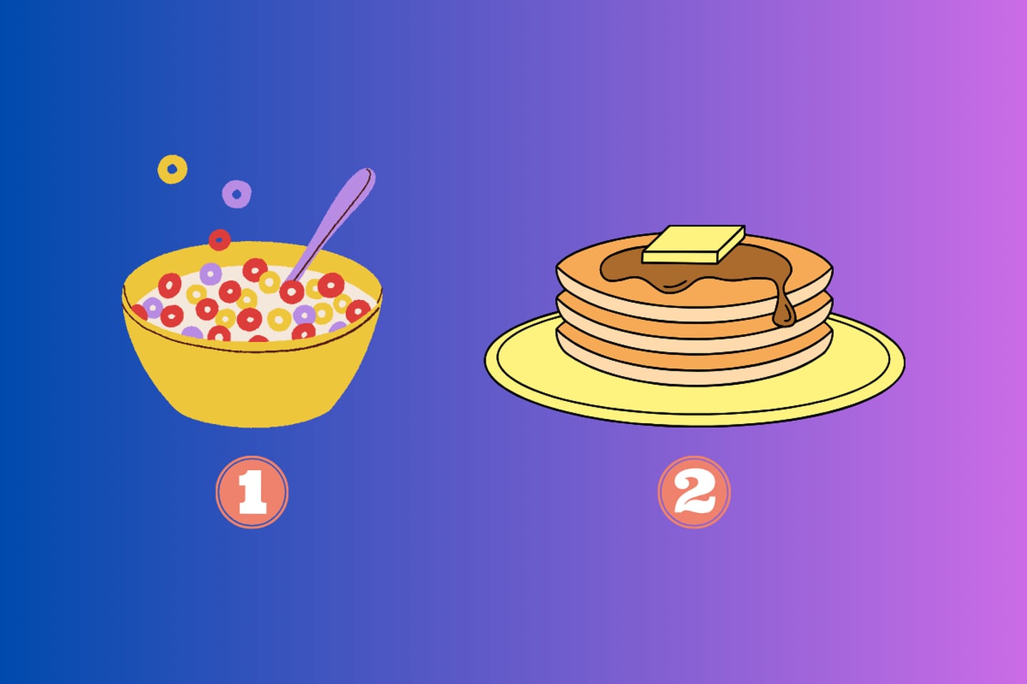 En este test de personalidad debes elegir entre dos opciones: cereal o pancakes.