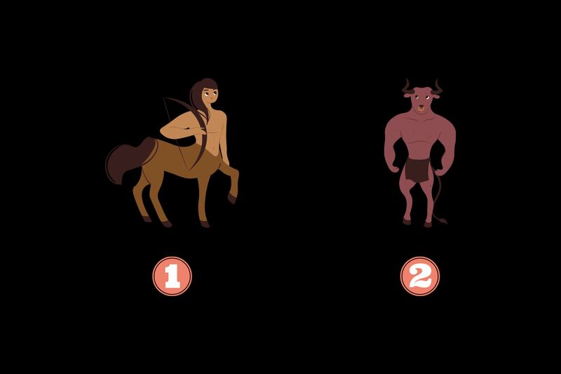 Dos animales para elegir: el Centauro y el Minotauro.