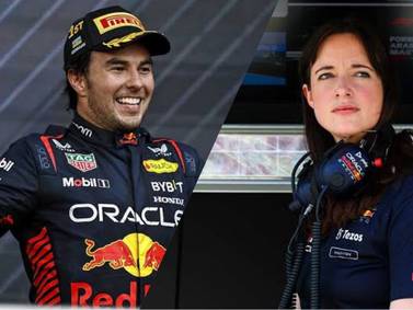 Hannah Schmitz felicita a Checo Pérez tras su actuación en el GP de España