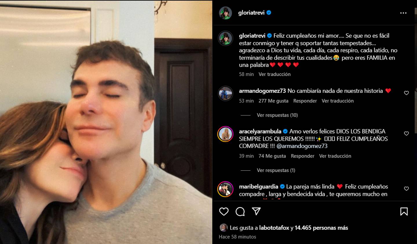 El mensaje de Gloria Trevi en Instagram y la respuesta de Armando Gómez