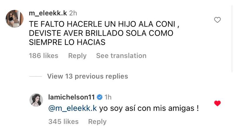 Ignacia Michelson defendiendo su amistad con Constanza Capelli.
