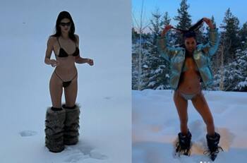 Todas las veces que las Kardashian han usado bikinis en la nieve
