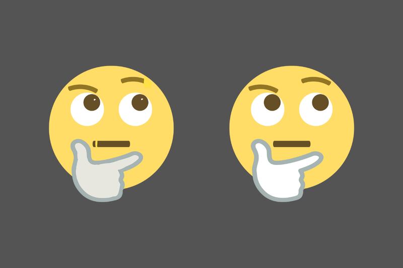 dos emojis iguales, con solo cuatro diferencias ocultas.