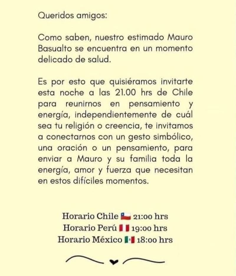 Los Bunkers piden cadena de energía para Mauricio Basualto. Créditos: Instagram