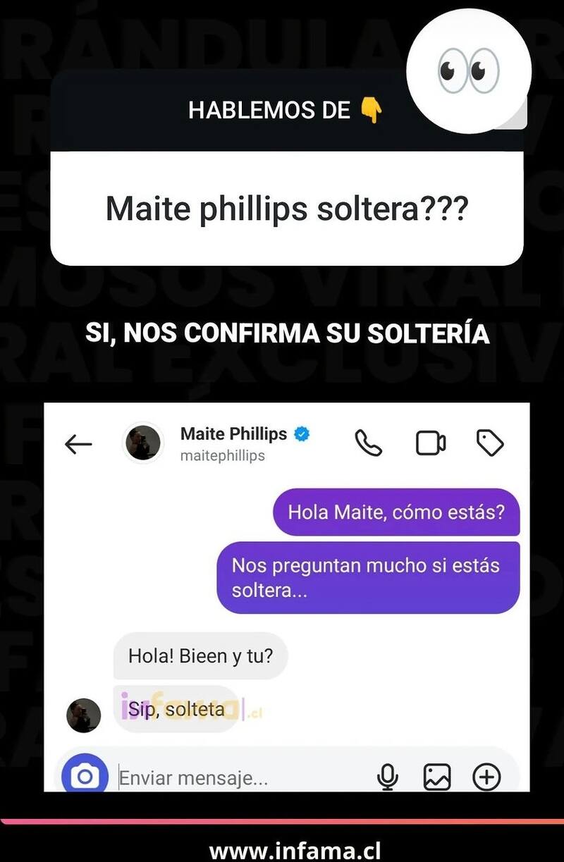 Maite Phillips confirmó que está soltera.