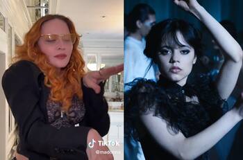 Madonna intentó hacer el baile viral de Merlina pero no lo logró e hizo su propia versión