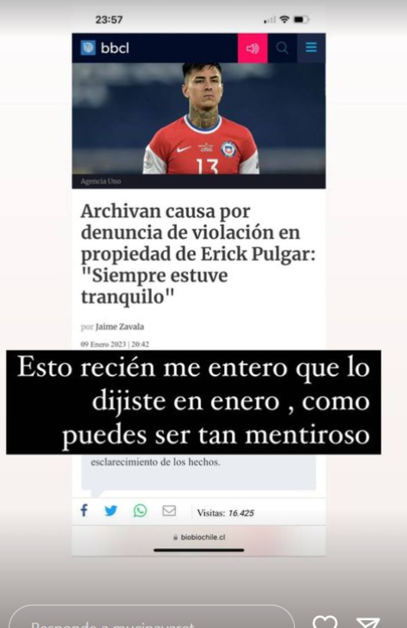 Críticas hacia Erick Pulgar, a quien acusan de cómplice.
