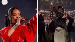A$AP Rocky es captado disfrutando del show de Rihanna en el Super Bowl y se hace viral