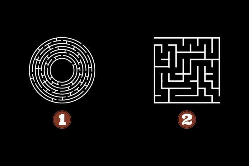 En este test de personalidad debes elegir entre dos opciones: un laberinto circular y otro cuadrado.