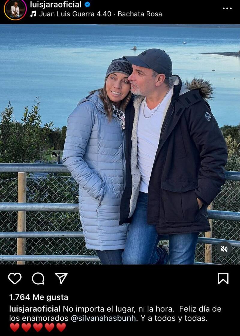 Luis Jara y Silvina Hasbún celebran el día de San Valentín.