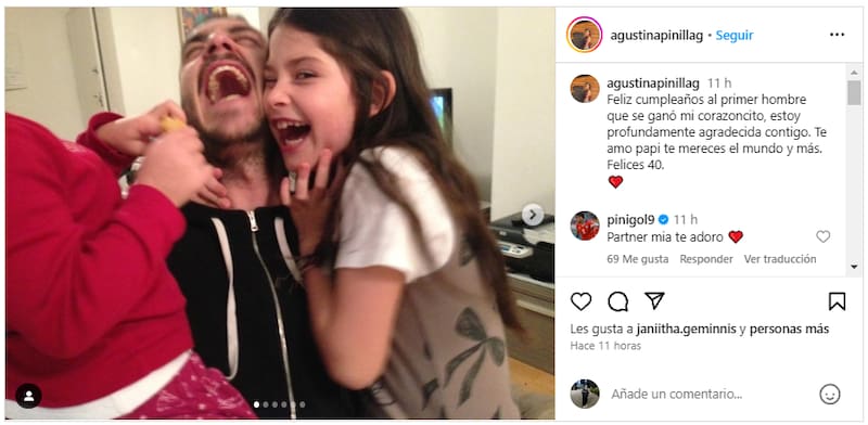 La hija mayor de Mauricio Pinilla dedica post por el cumpleaños número 40 de su padre.