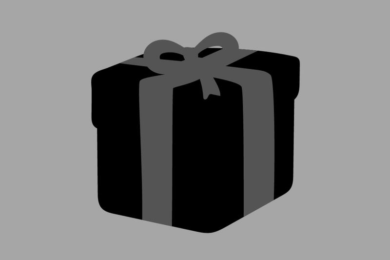 En este test visual hay una caja de regalo de color negro.