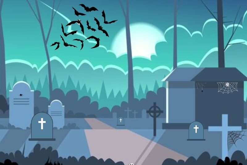 En este test visual hay cuatro fantasmas ocultos en un cementerio.