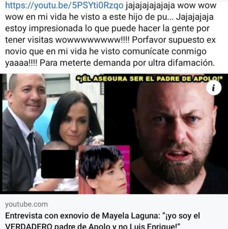La ex de Luis Enrique Guzmán estalla contra un youtuber