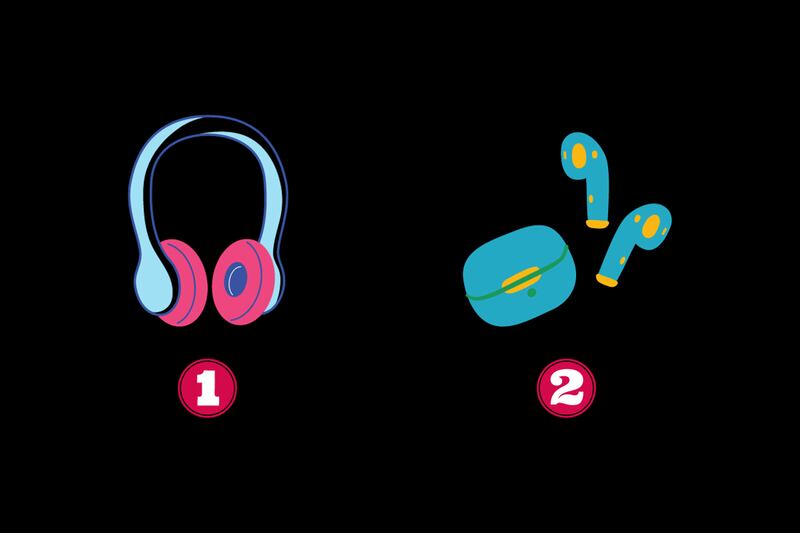 En este test de personalidad hay dos alternativas: unos auriculares y unos audífonos, ambos inalámbricos.