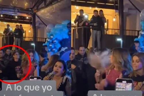 Captan a Galilea Montijo cacheteando a Wendy Guevara durante la fiesta que le organizo