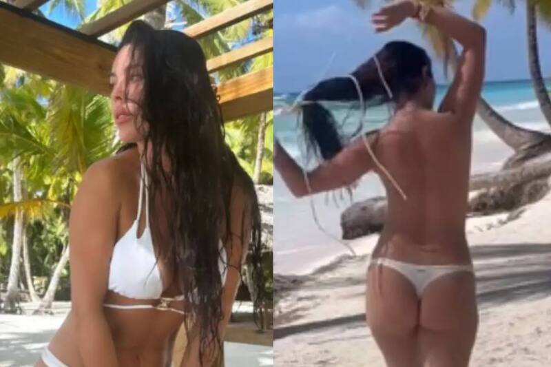 Daniela Aránguiz modelando en sus vacaciones en la Isla Saona, República Dominicana. - Créditos: Instagram