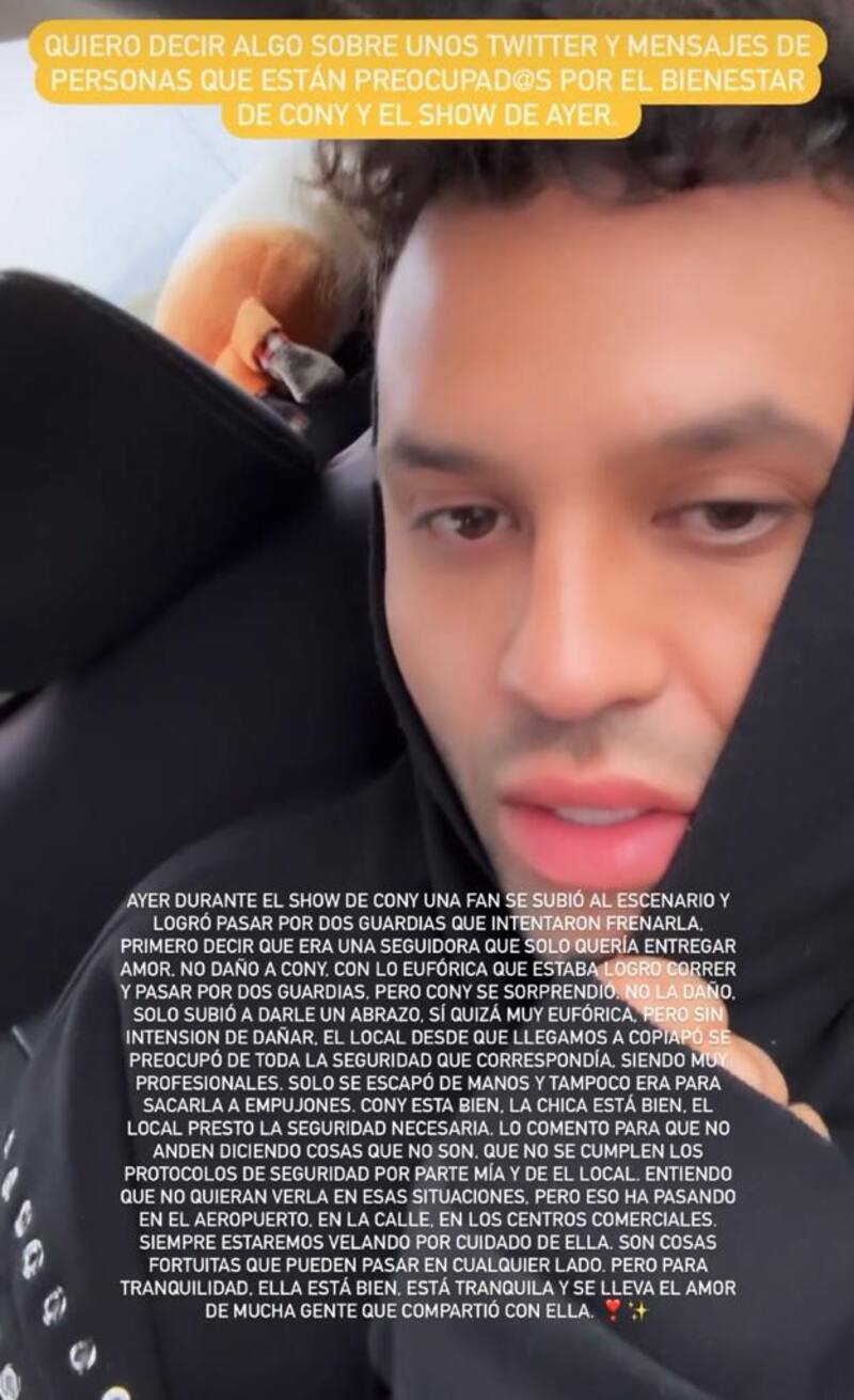 El representante de Constanza Capelli se refiere al impasse en discoteque.