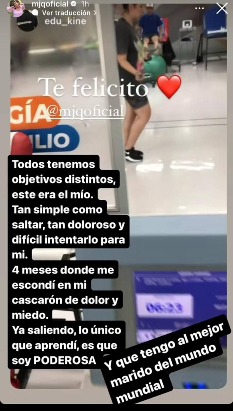 María José Quintanilla muestra avances en su proceso de recuperación.