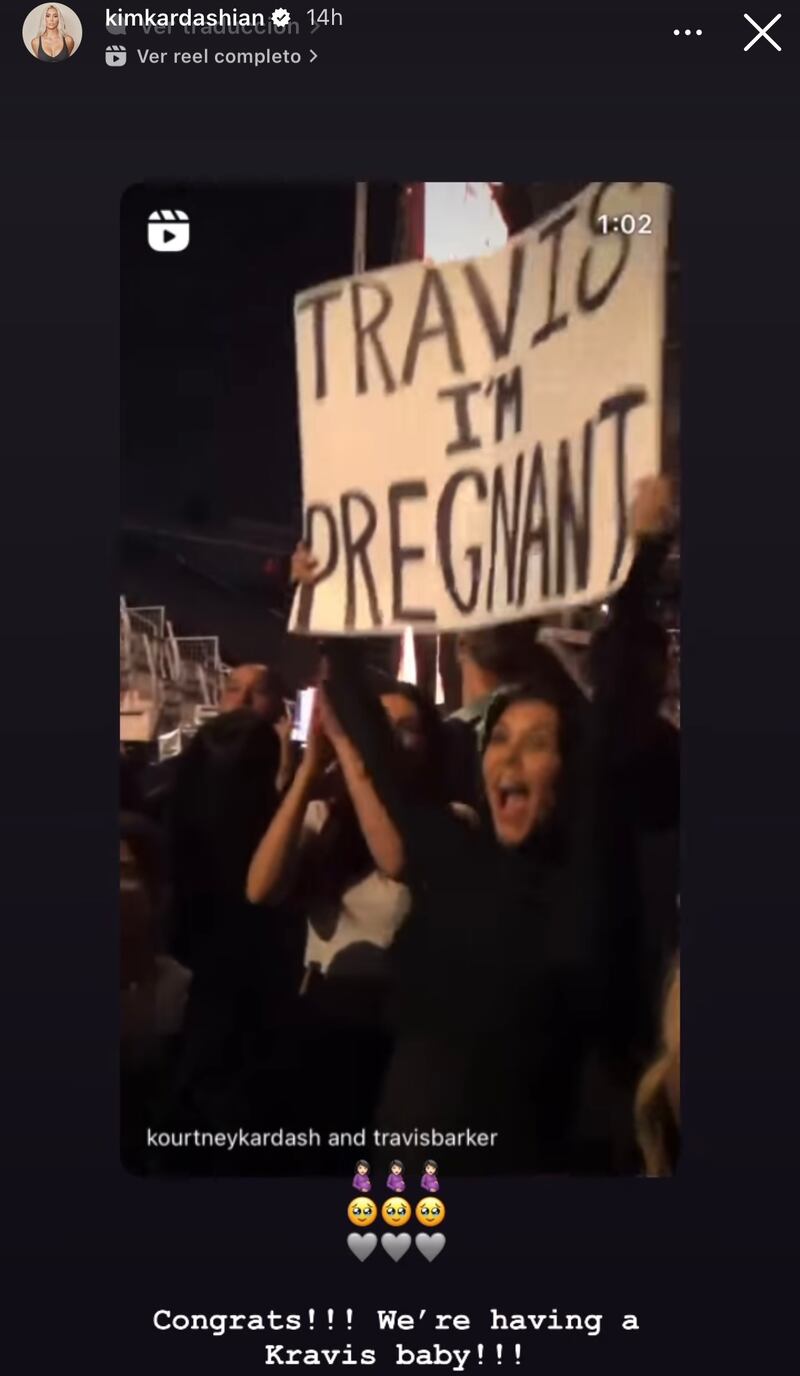 Kim Kardashian reaccionó al embarazo de su hermana Kourtney