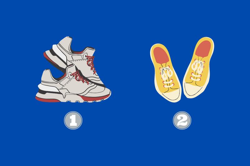 En este test de personalidad hay dos opciones: unas zapatillas más deportivas y otras de uso diario en la calle.