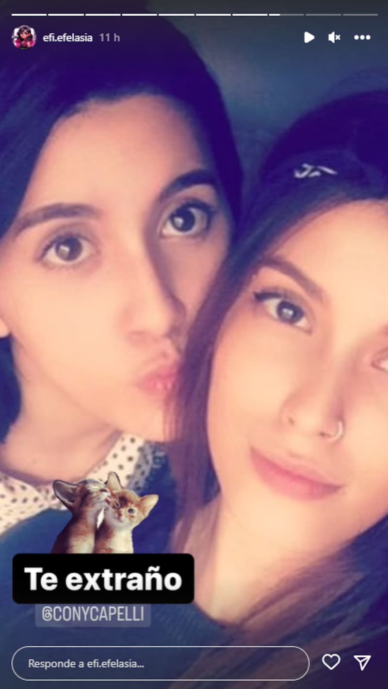 Camila Capelli en sus historias de Instagram.