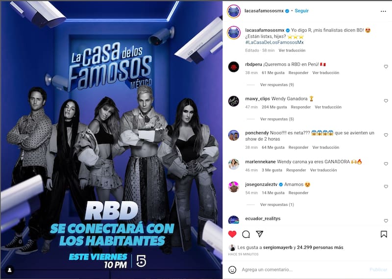 La banda se conectará con los habitantes de La Casa de los Famosos México.