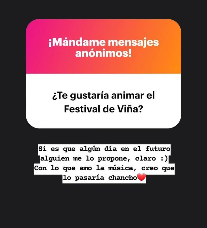 Millaray Viera no descarta animar el Festival de Viña. Créditos: Instagram