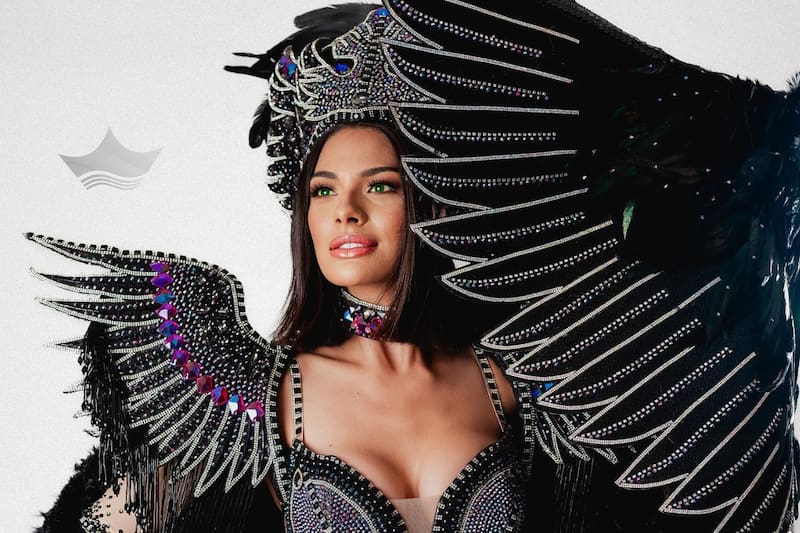 Miss Nicaragua en su traje típico durante el Miss Universo 2023.