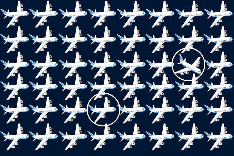 Aquí estaban los dos aviones.