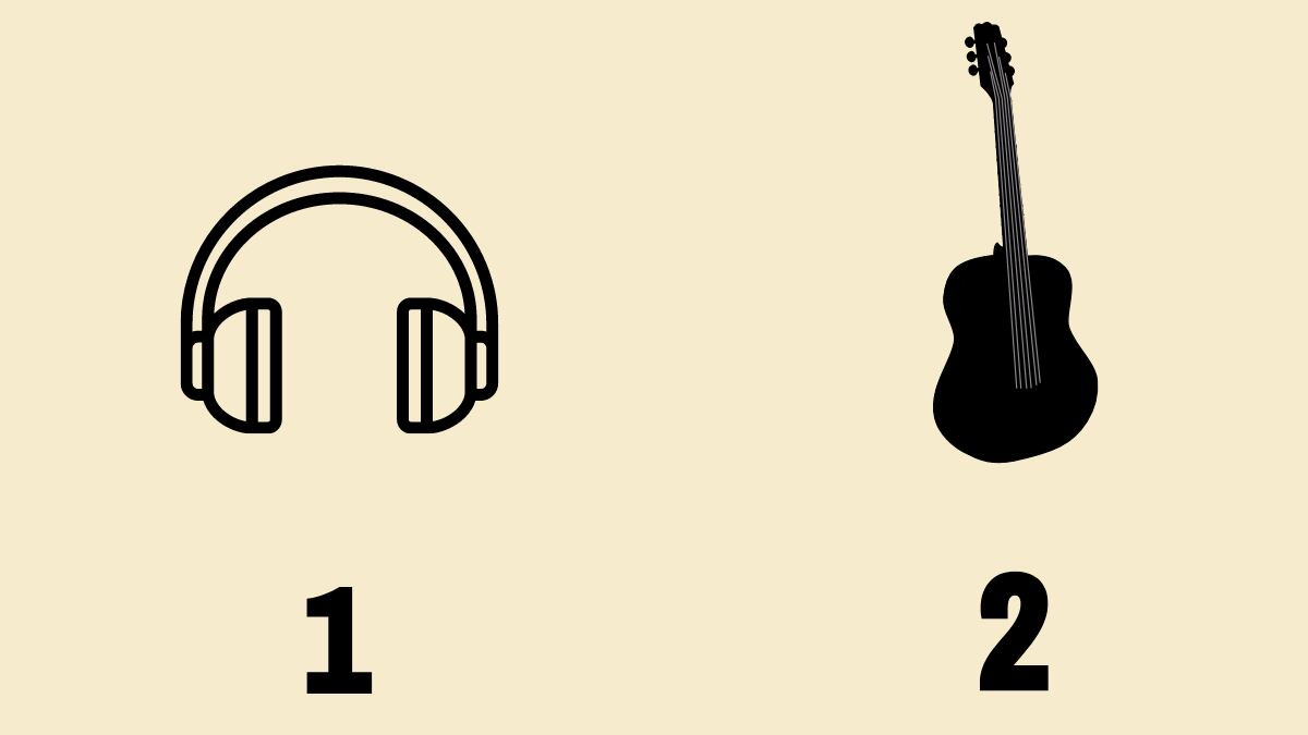 audífono y guitarra