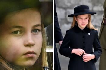 Princesa Charlotte llora frente al féretro de la reina Isabel II y es consolada por Kate Middleton