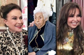 Thalía y Laura Zapata: Así celebraron a su abuelita Eva Mange en su cumpleaños 100