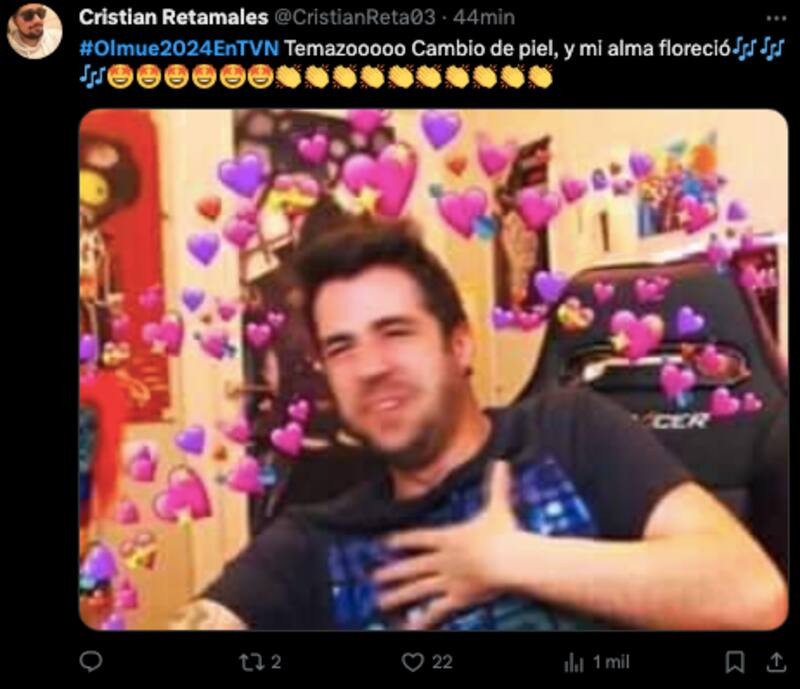 Uno de los memes por la presentación de Denise Rosenthal en el Patagual.