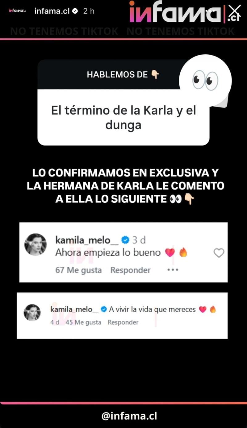 El mensaje de la hermana de Karla Melo tras la supuesta infidelidad de Dunga.
