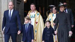 Kate Middleton y el príncipe William asistieron con sus hijos al homenaje del príncipe Felipe