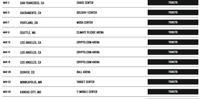 Fechas de la gira de Bad Bunny.