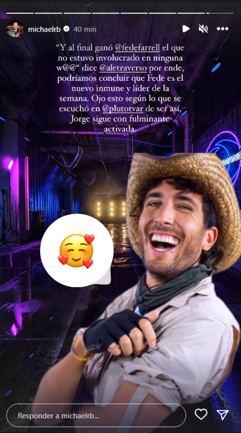 Según video difundido en redes sociales protagonizado por Alessia Traverso y Jorge Aldoney, Federico Farrell sería el nuevo ganador de la competencia del líder.