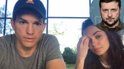 El presidente Zelensky hace llamada de Zoom con Mila Kunis y Ashton Kutcher