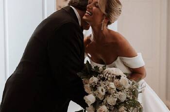 Stefi Roitman sube fotos del momento exacto en que su papá la vio por primera vez con el vestido de novia