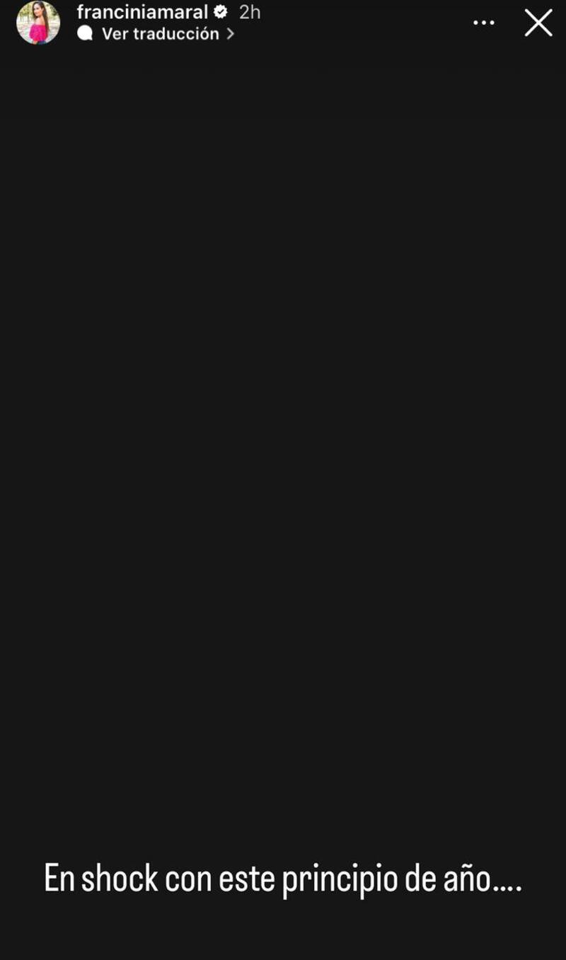Francini Amaral en sus historias de Instagram.