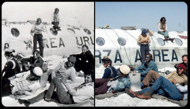 Imagen real comparada con la película "La Sociedad de la Nieve".
