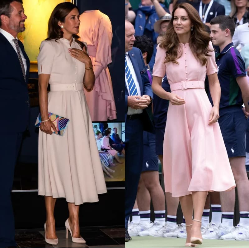 Kate Middleton y Mary de Dinamarca, atuendos del mismo estilo.