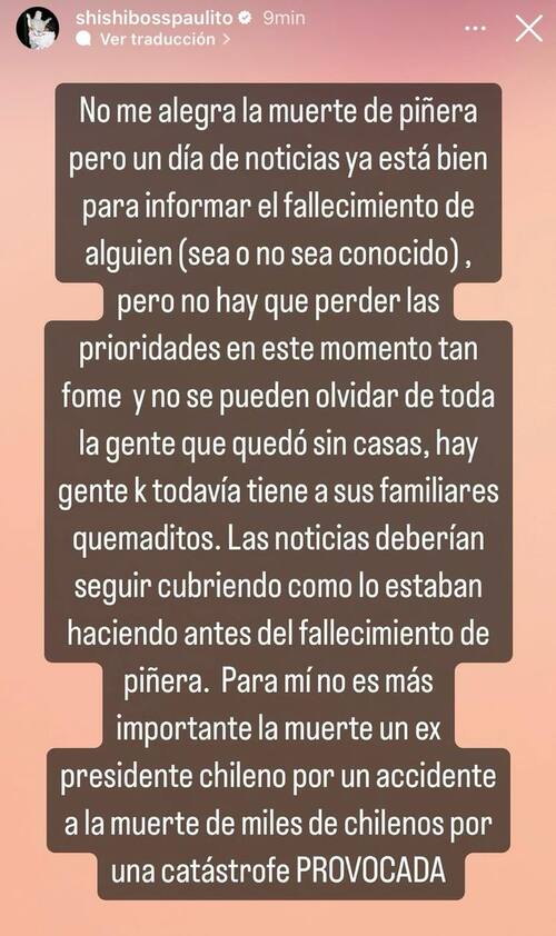 Pablo Chill-E y su descargo en Instagram.