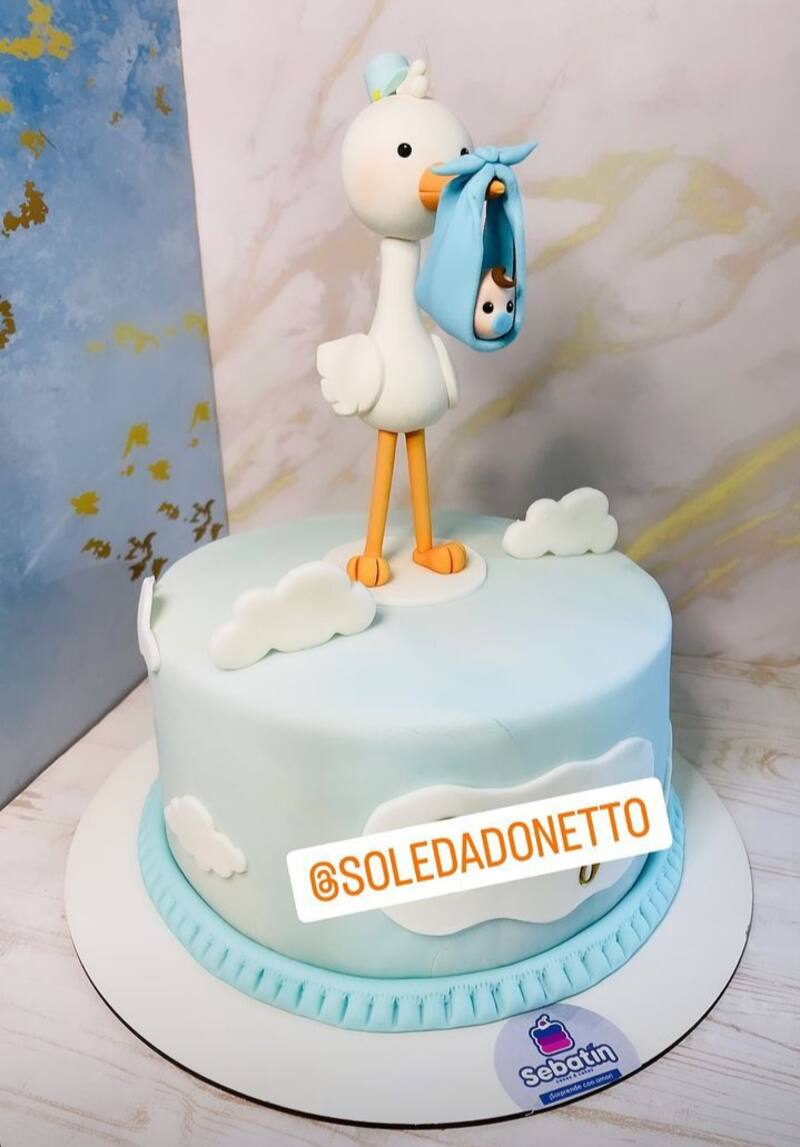 Así era la torta del babyshower de Soledad Onetto. Créditos: Instagram
