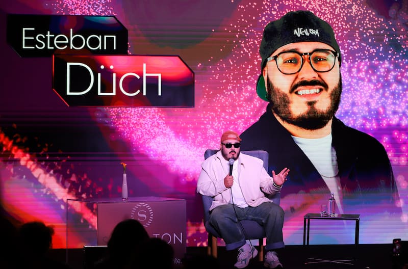 Esteban Duch en su conferencia de prensa antes de su presentación en el Festival la canción de Vina del Mar
Manuel Lema/Aton Chile