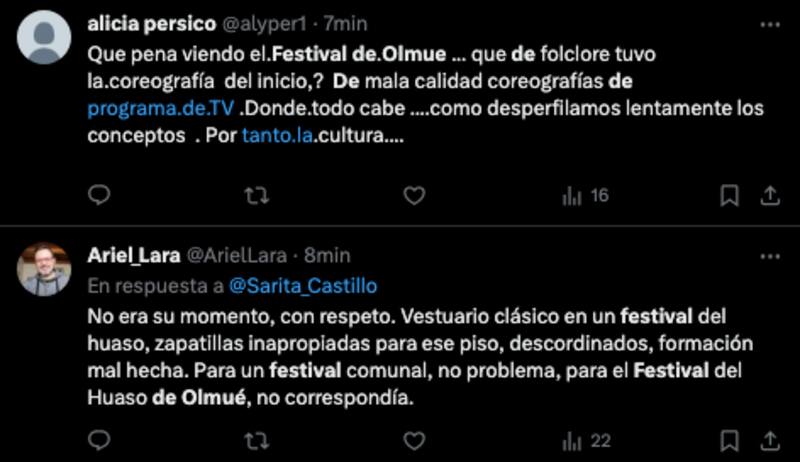Algunas de los cuestionamientos que se hicieron en redes por la apertura del Festival del Huaso de Olmué 2024.