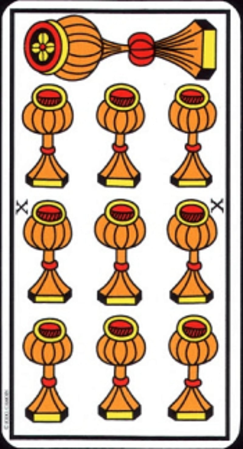 10 de copas del Tarot de Marsella