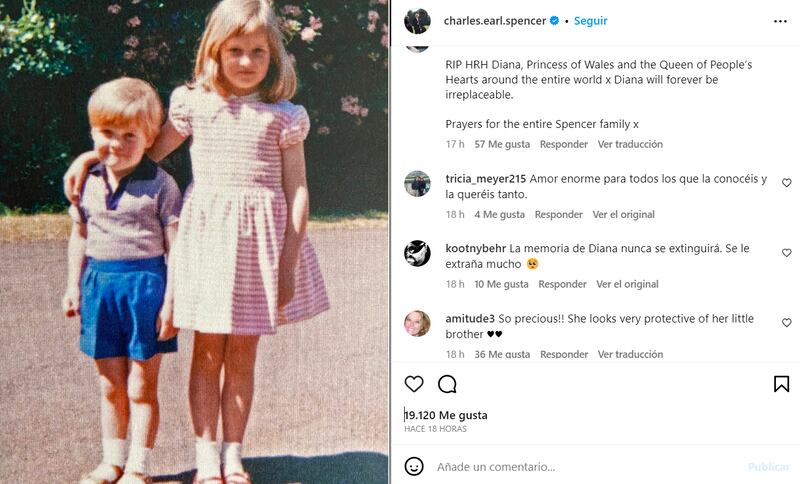 El Conde Spencer usó sus redes sociales para rendir un especial tributo a la princesa Diana de Gales al cumplirse 26 años de su muerte.